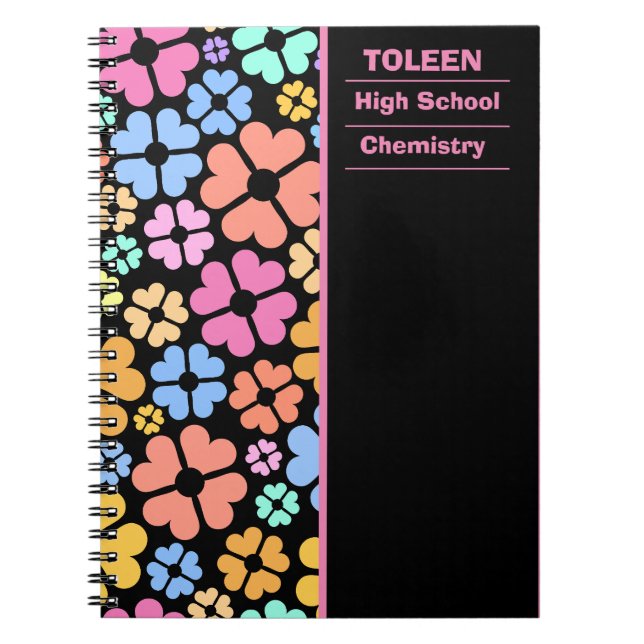 Personalised Colourful Pattern                  Notebook (Front)