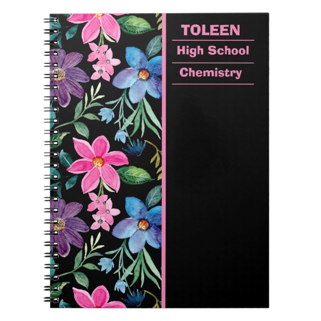 Personalised Colourful Pattern                  Notebook (Front)