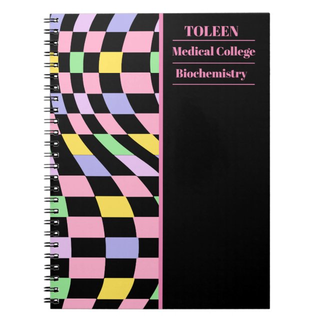 Personalised Colourful Pattern                  Notebook (Front)