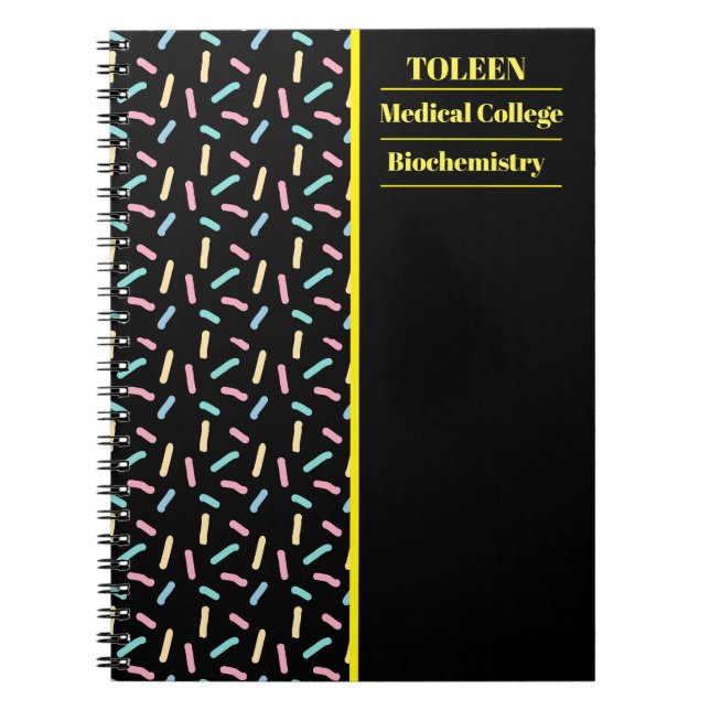 Personalised Colourful Pattern                  Notebook (Front)
