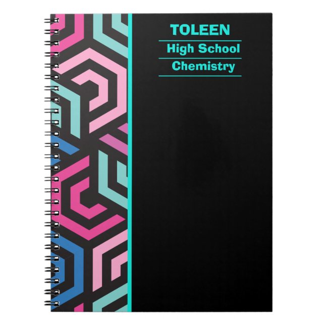 Personalised Colourful Pattern                  Notebook (Front)