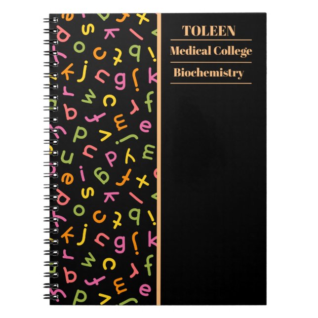 Personalised Colourful Pattern                  Notebook (Front)