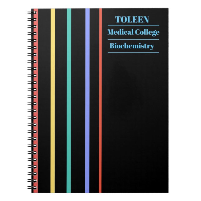 Personalised Colourful Pattern                  Notebook (Front)