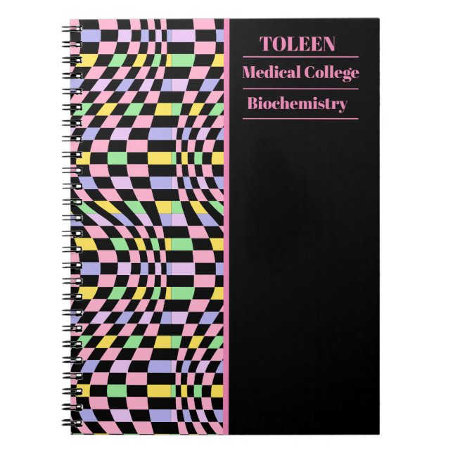 Personalised Colourful Pattern                  Notebook (Front)