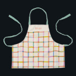 Personalised Colourful Plaid Apron<br><div class="desc">Add a pop of playful colour to your kitchen with this Personalised Colourful Plaid Apron. Featuring a cheerful pastel check pattern and customisable name text, it’s perfect for both kids and adults who love baking, cooking, or crafting. With adjustable straps and durable fabric, this apron makes a great gift for...</div>