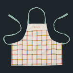 Personalised Colourful Plaid Apron<br><div class="desc">Add a pop of playful colour to your kitchen with this Personalised Colourful Plaid Apron. Featuring a cheerful pastel check pattern and customisable name text, it’s perfect for both kids and adults who love baking, cooking, or crafting. With adjustable straps and durable fabric, this apron makes a great gift for...</div>