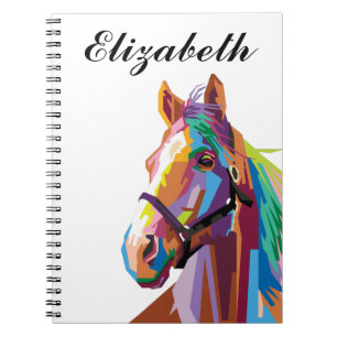 Personalised Colourful Pop Art Horse Notebook