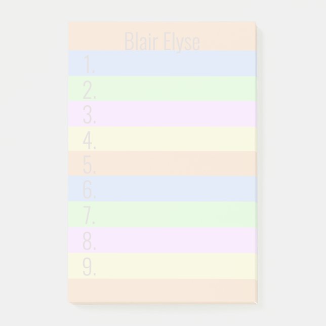 Personalised Colourful Post-it Notes (Front)
