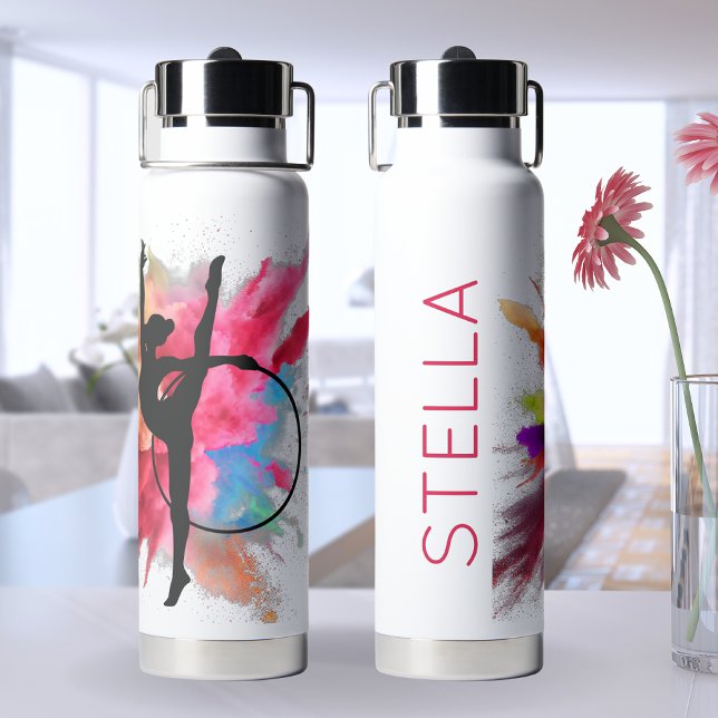 Personalised Colourful Powder Explosion Gymnastic Water Bottle (Creator Uploaded)