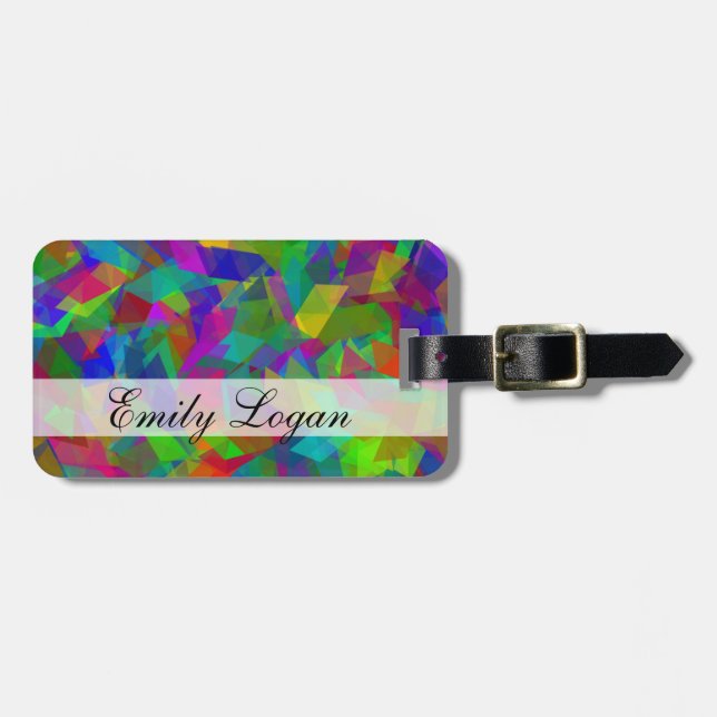Personalised colourful Puzzle luggage tag (Front Horizontal)