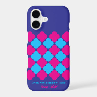 Personalised Colourful Quatrefoil name Phone Case