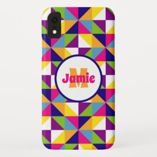 Personalised Colourful Quilted Look Triangles 2 Case-Mate iPhone Case