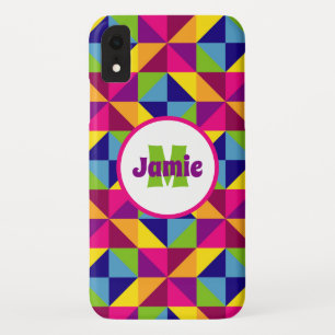 Personalised Colourful Quilted Look Triangles Case-Mate iPhone Case