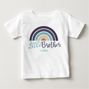 Personalised Colourful rainbow little brother Baby T-Shirt
