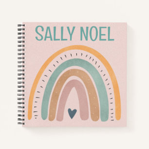 Personalised colourful rainbow notebook
