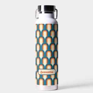 Personalised Colourful Retro Arch Rainbow Pattern  Water Bottle