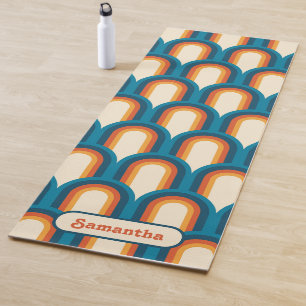 Personalised Colourful Retro Arch Rainbow Pattern  Yoga Mat