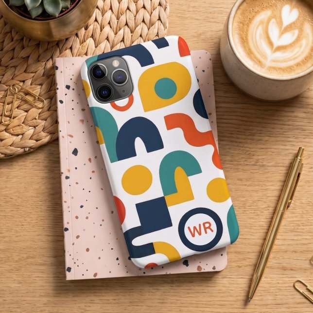 Personalised Colourful Retro Shapes Art Pattern Case-Mate iPhone Case (Creator Uploaded)
