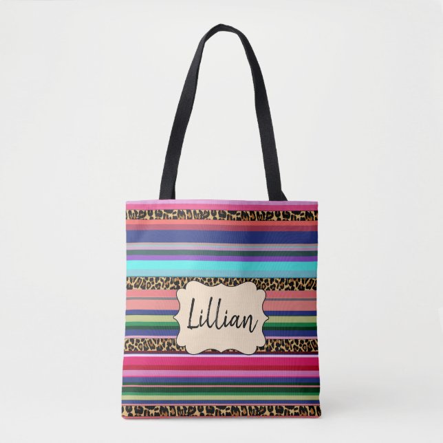 Personalised Colourful Serape Tote Bag (Front)