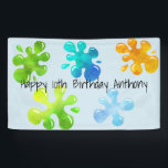 Personalised Colourful Slime Birthday Banner<br><div class="desc">Customise your party with this personalised banner to greet your guests. It can have any colour background you choose.  There's colourful globs of slime around the edges. Add the birthday child's name and age.  Check out he many other products that match this collection.</div>