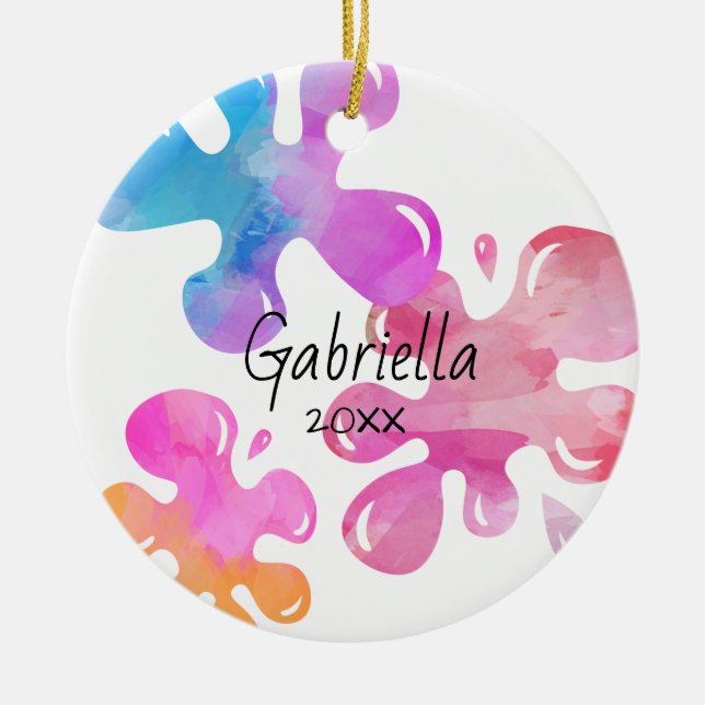 Personalised Colourful Slime Christmas Ornament (Front)