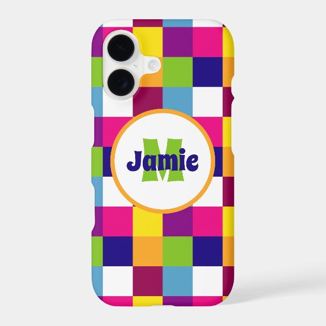 Personalised Colourful Squares or Blocks Pattern (Back)