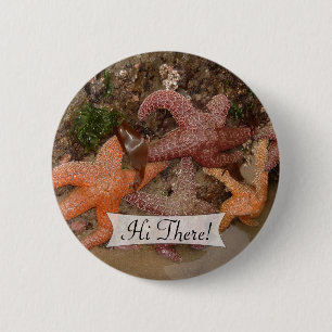 Personalised Colourful Starfish/Sea Star Photo 4 6 Cm Round Badge