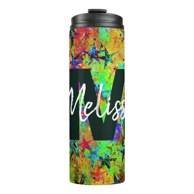 Personalised Colourful stars and texture Thermal T Tumbler (Front)