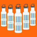 Personalised Colourful Stripes Pattern 710 Ml Water Bottle<br><div class="desc">Personalised Colourful Stripes Pattern stainless steel water bottle. Customise it with your name for a chic girly unique look.</div>