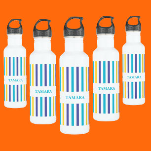 Personalised Colourful Stripes Pattern 710 Ml Water Bottle