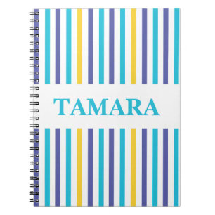 Personalised Colourful Stripes Pattern Notebook