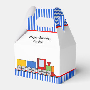 Personalised Colourful Train Birthday Favour Box