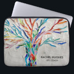 Personalised Colourful Tree Life Coach Laptop Sleeve<br><div class="desc">This unique Lap Top Sleeve is decorated with a print of a mosaic tree made of tiny pieces of brightly coloured glass. Easily customisable with your name and profession. Use the Customise Further option to change the text size, style or colour if you wish. Because we create our own artwork...</div>