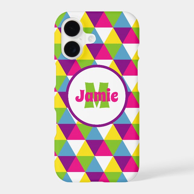 Personalised Colourful Triangles Pattern (Back)