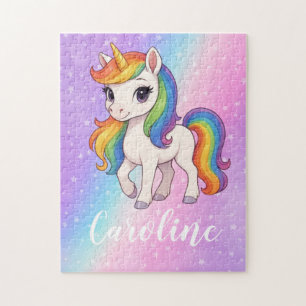 Personalised Colourful unicorn magic Jigsaw Puzzle