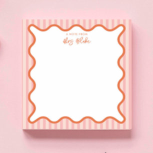 Personalised Colourful Whimsical Wavy Border Notepad