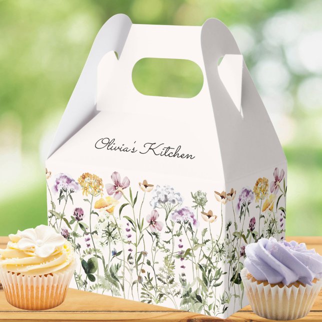 Personalised Colourful Wildflower Garden Favour Box (In situ)