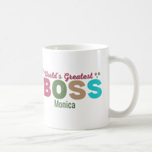 Personalised Colourful World's Best Boss Mug