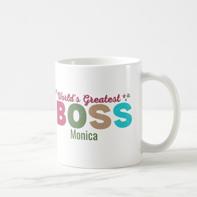Personalised Colourful World's Best Boss Mug (Right)
