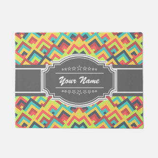Personalised Colourful Zigzag Chevron N1 Doormat