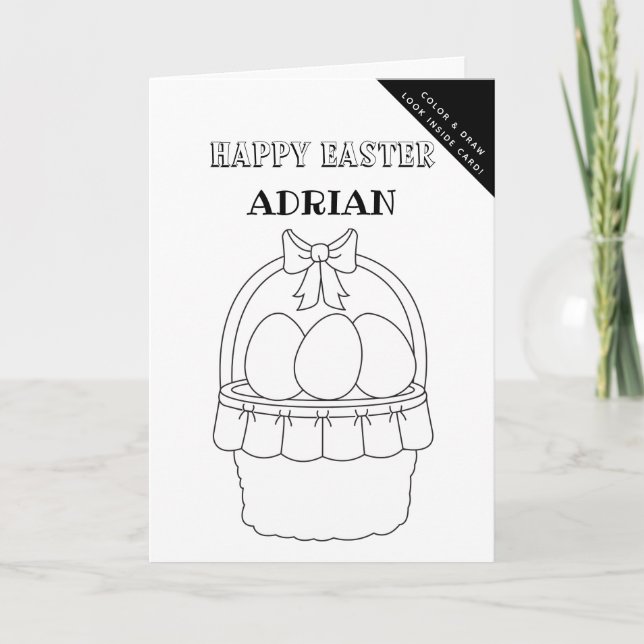 Personalised Colouring & Drawing Easter Activity  Holiday Card (Front)