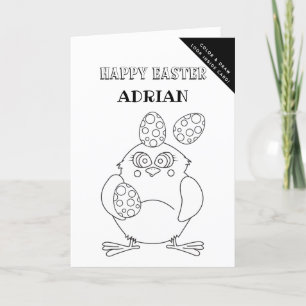Personalised Colouring & Drawing Easter Activity Holiday Card
