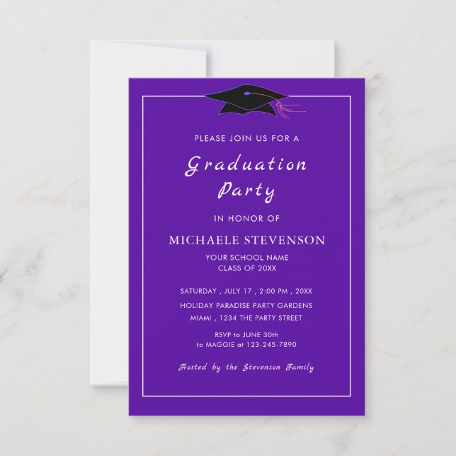 Personalised Colours and Font Graduation Invitatio Invitation (Front)