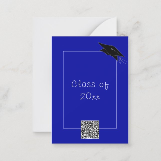 Personalised Colours QR Code Graduation Invitation (Back)