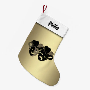 Personalised Comedy Tragedy Theatre Masks Small Christmas Stocking