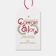 Personalised Comfort and Joy Christmas