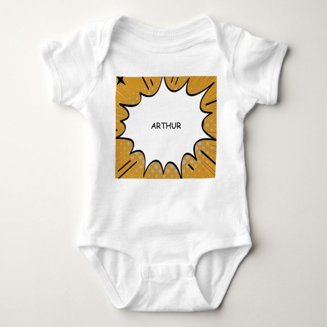 Personalised Comic Baby Bodysuit (Front)