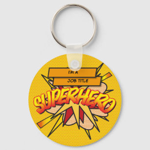 Personalised Comic Book Pop Art I'M A... SUPERHERO Key Ring