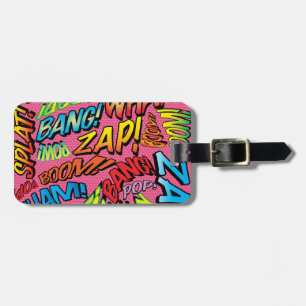 Personalised Comic Book Pop Art Sounds Luggage Tag
