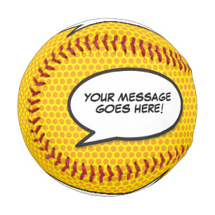 Personalised Comic Book Pop Art Speech Bubble Baseball